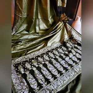 Women Pure Silk Tanchoi Benatasi Saree W Blouse Festive Handloom Designer Royal